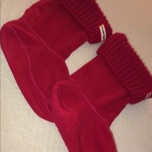 SHORT red hunter rain boot socks